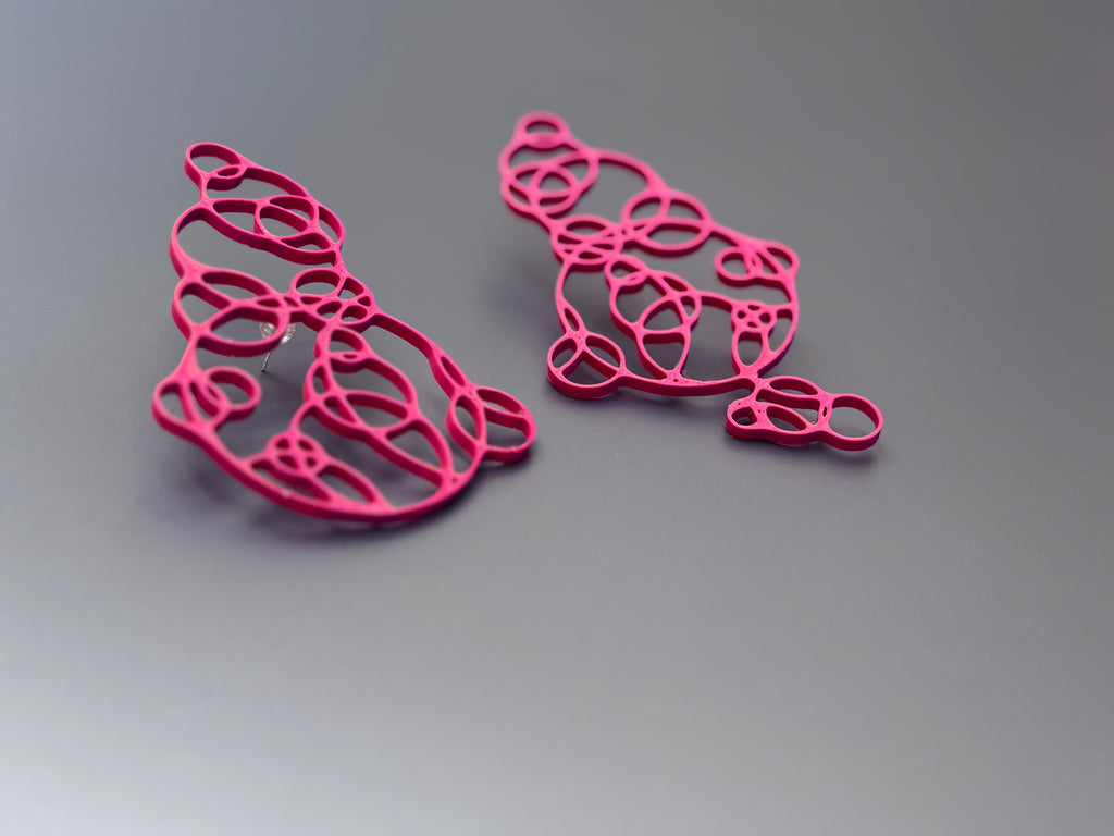 Linear "Bubbles" ear jewelry