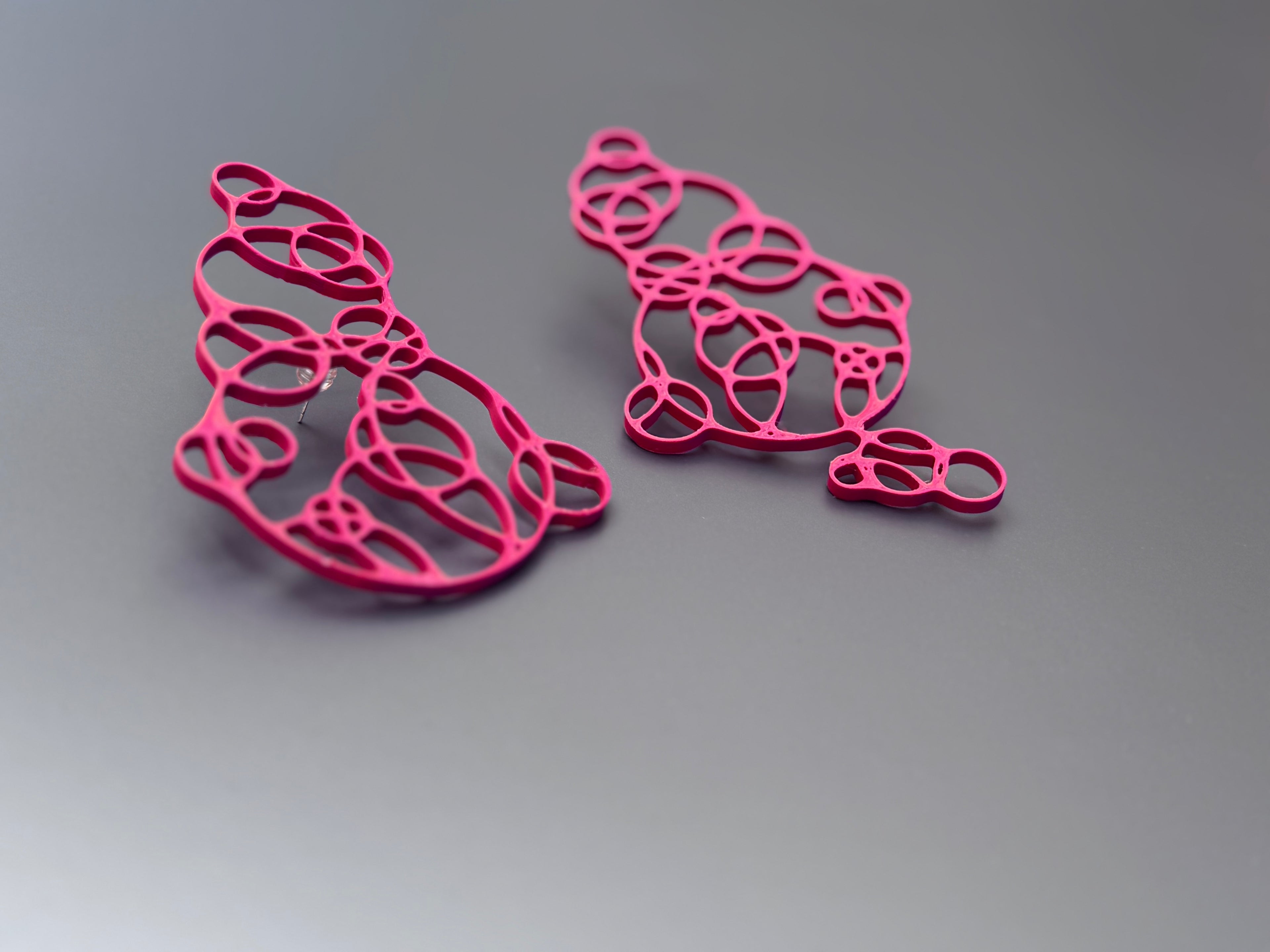Linear "Bubbles" ear jewelry