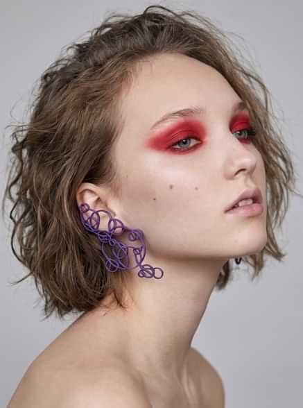 Linear "Bubbles" ear jewelry