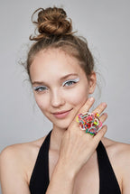 Set of 2 colorful "Metaphor" rings