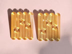 miette art earrings NENE linear gold color light weight iridescent