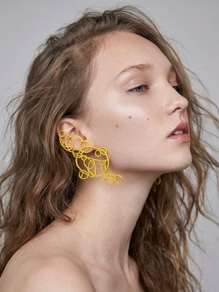 Linear "Bubbles" ear jewelry