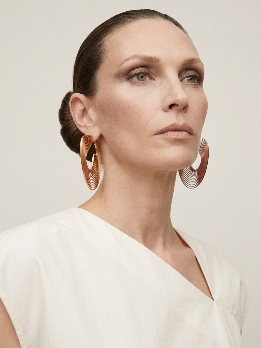 Eco-Friendly XL Hoops - Inspired and Sustainable Optical Art Jewelry