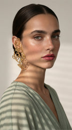 Linear "Bubbles" ear jewelry