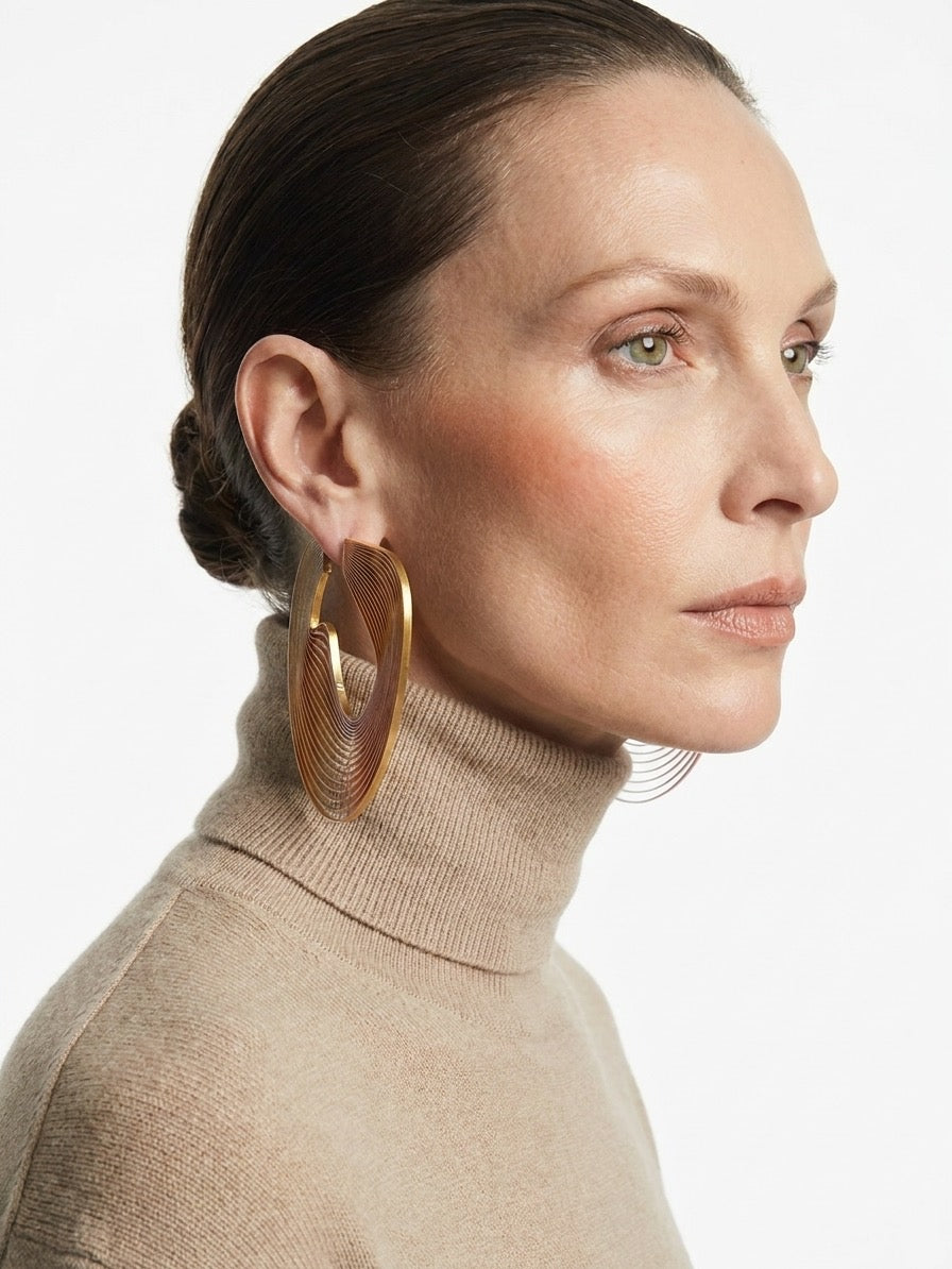 Eco-Friendly XL Hoops - Inspired and Sustainable Optical Art Jewelry
