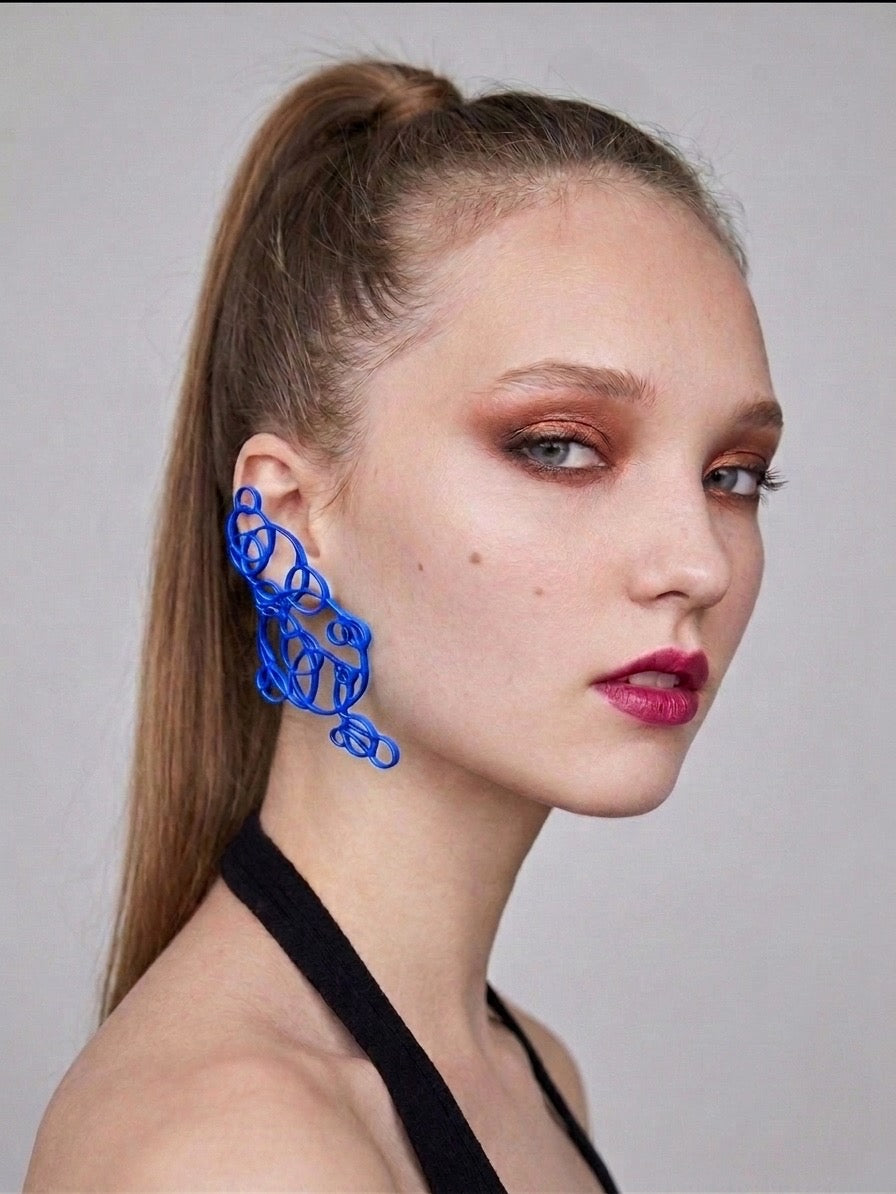 Linear "Bubbles" ear jewelry