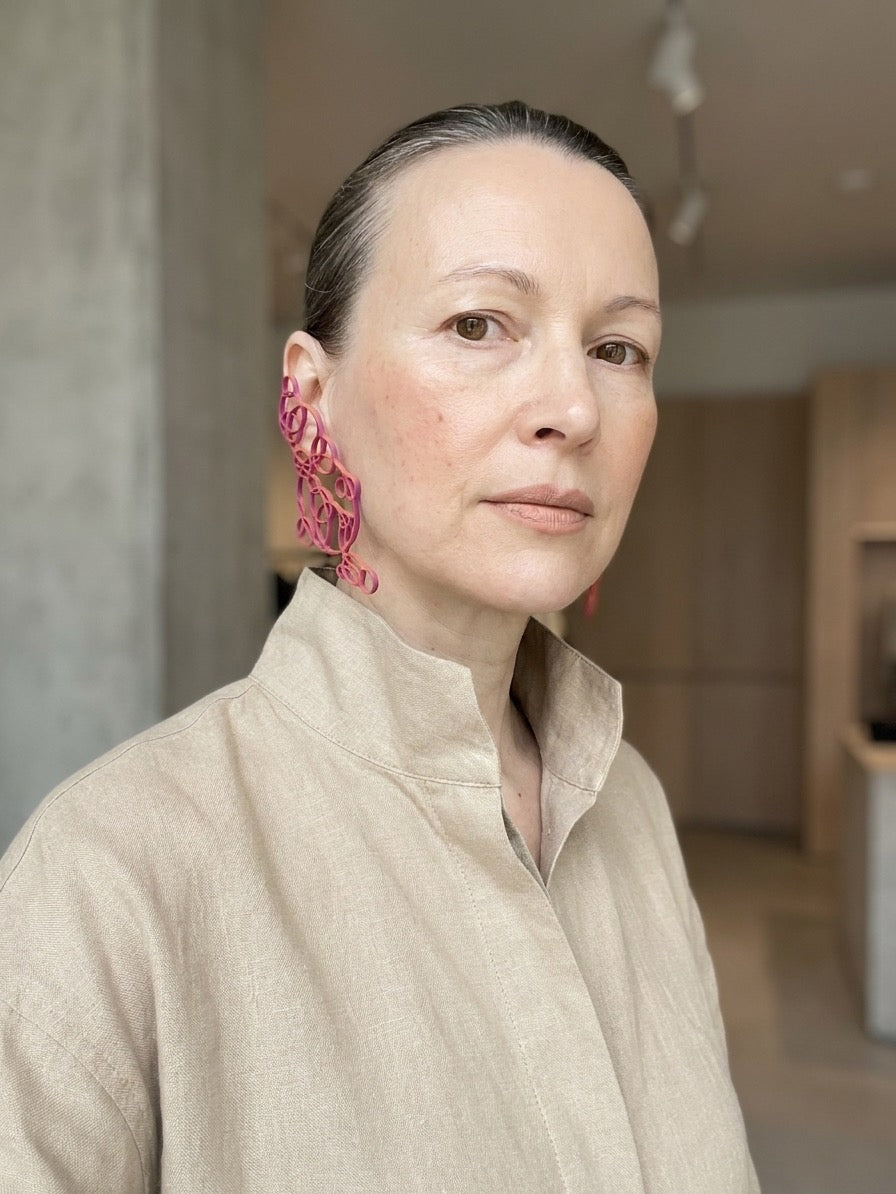 Linear "Bubbles" ear jewelry