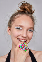 Set of 2 colorful "Metaphor" rings