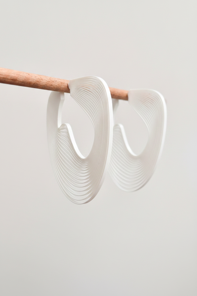 Hoop earrings miette linear grafic unique hyper lightlarge