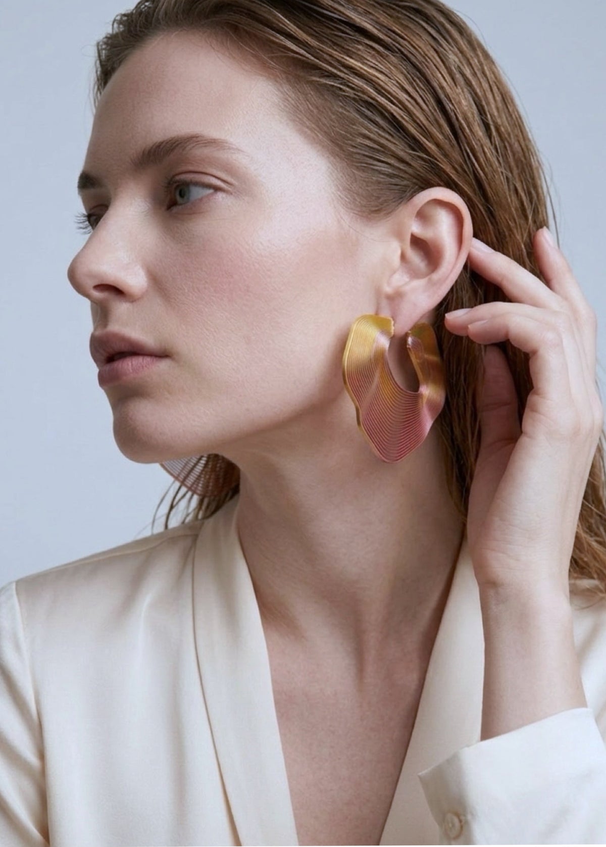 Hoops rose-gold in bioplastics by miette bey light