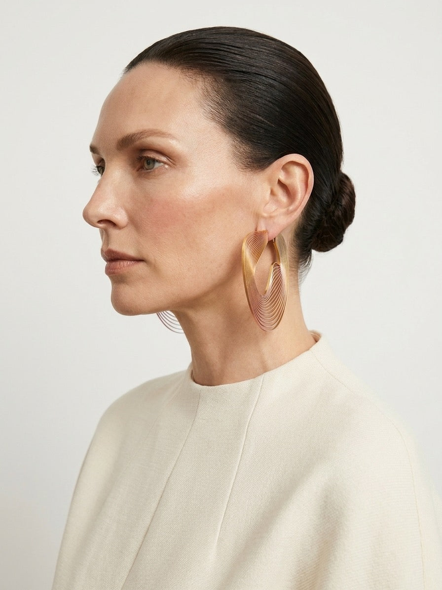 Eco-Friendly XL Hoops - Inspired and Sustainable Optical Art Jewelry