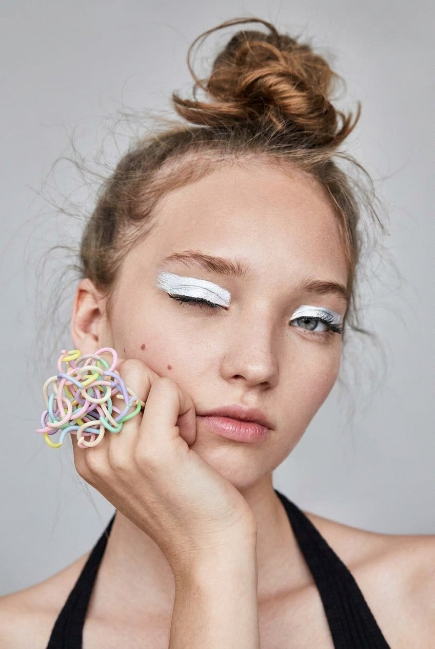 Set of 2 colorful "Metaphor" rings