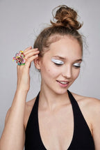Set of 2 colorful "Metaphor" rings