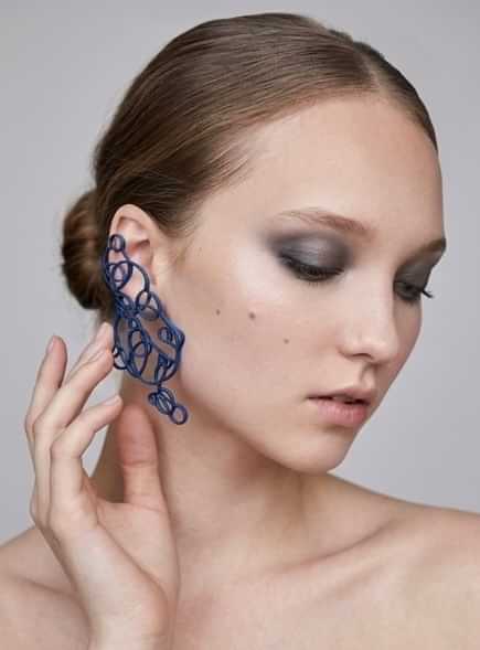 Linear "Bubbles" ear jewelry