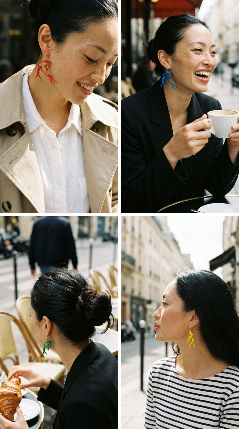 Pendientes de la serie Matisse "La Danza"