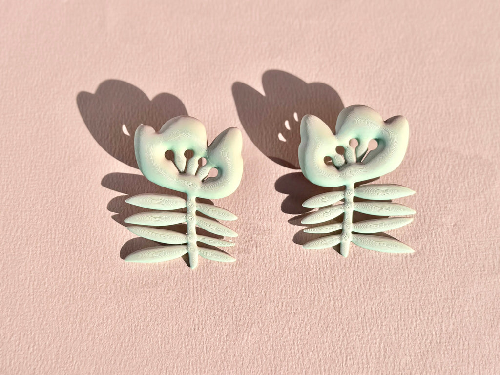Les boucles vert pistache Fleur