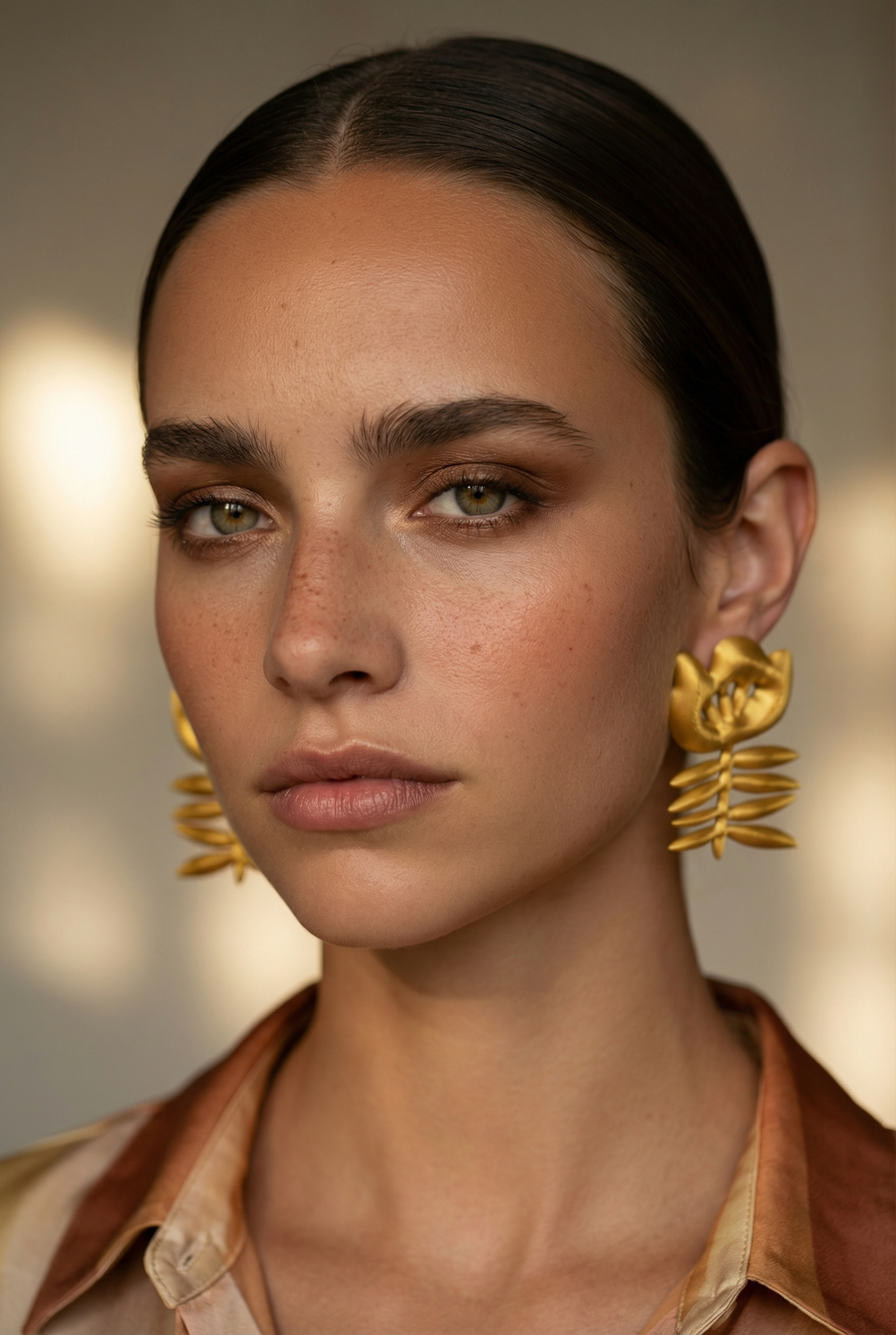 Les boucles dorées Fleur sur un modele