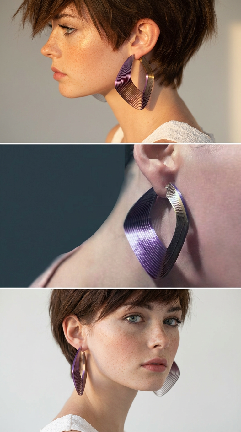 «Gaîté» - handmade PLA bioplastic earrings - Miette jewelry