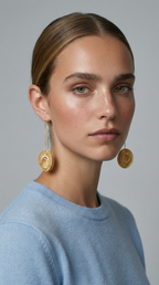Spirograph Naim Gabo thread earrings  - sustainable bioplastic jewelry - Miette