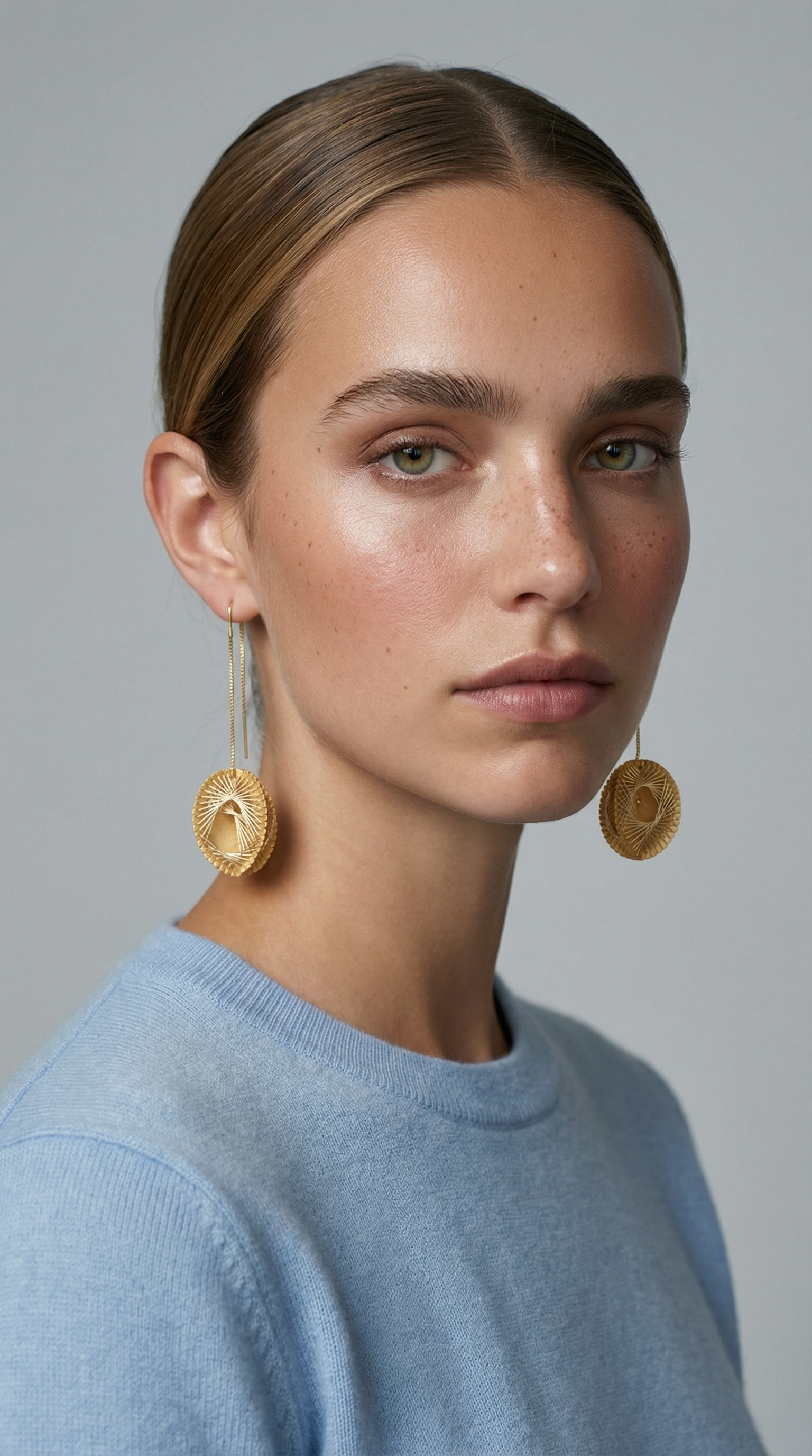 Spirograph Naim Gabo thread earrings  - sustainable bioplastic jewelry - Miette
