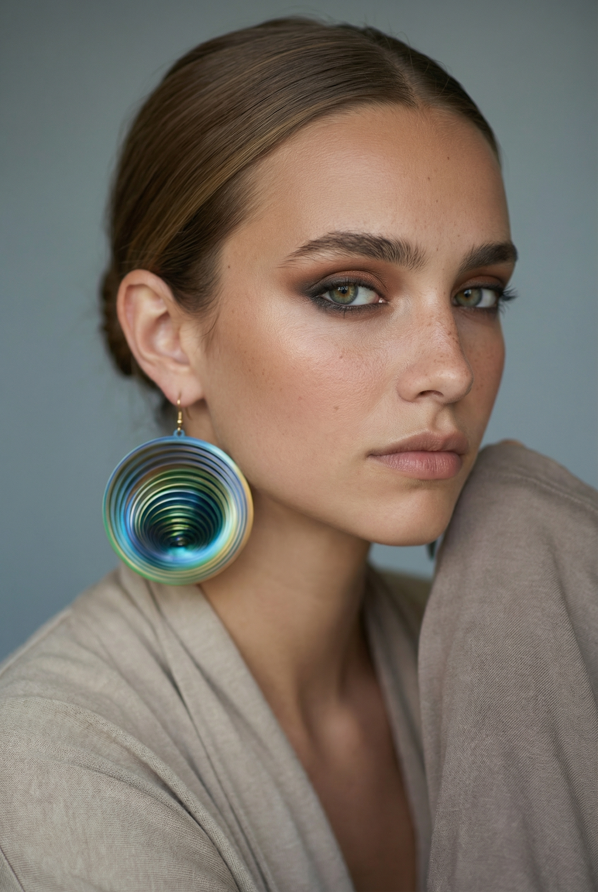  - sustainable bioplastic jewelry - Miette Télescope earrings mobile shape