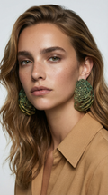 Iridescent s’attelant earrings green gold blue