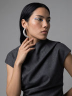 Silver earrings by Miette The Moon in bioplastics 