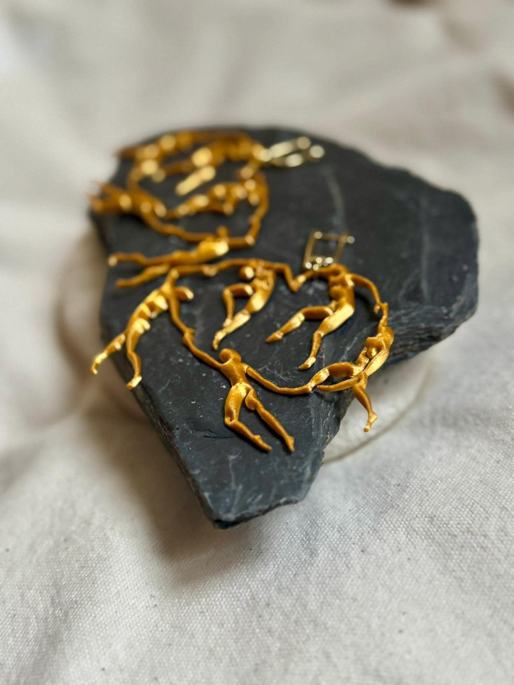 Boucles série Matisse "La Danse" - handmade PLA bioplastic earrings - Miette jewelry