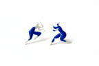 Miette earrings sculptural white and blue Niki de Sant Phalle Yves Klein Matisse
