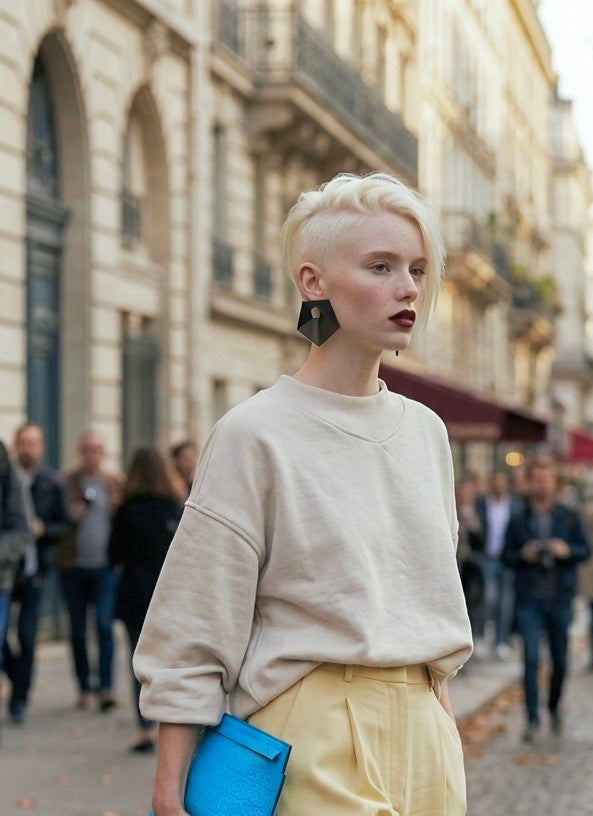 Pentagonales boucles d’oreilles miette légères artistique 