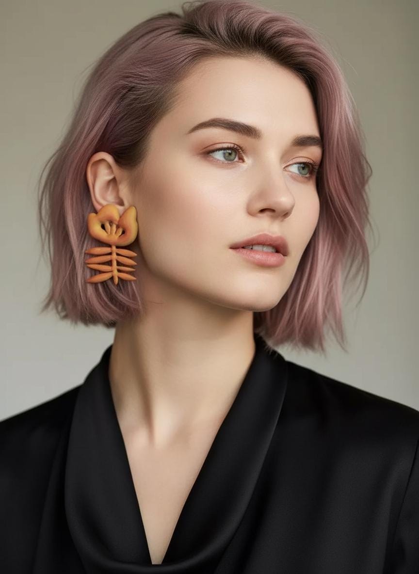 Les boucles Matisse Fleur oranges