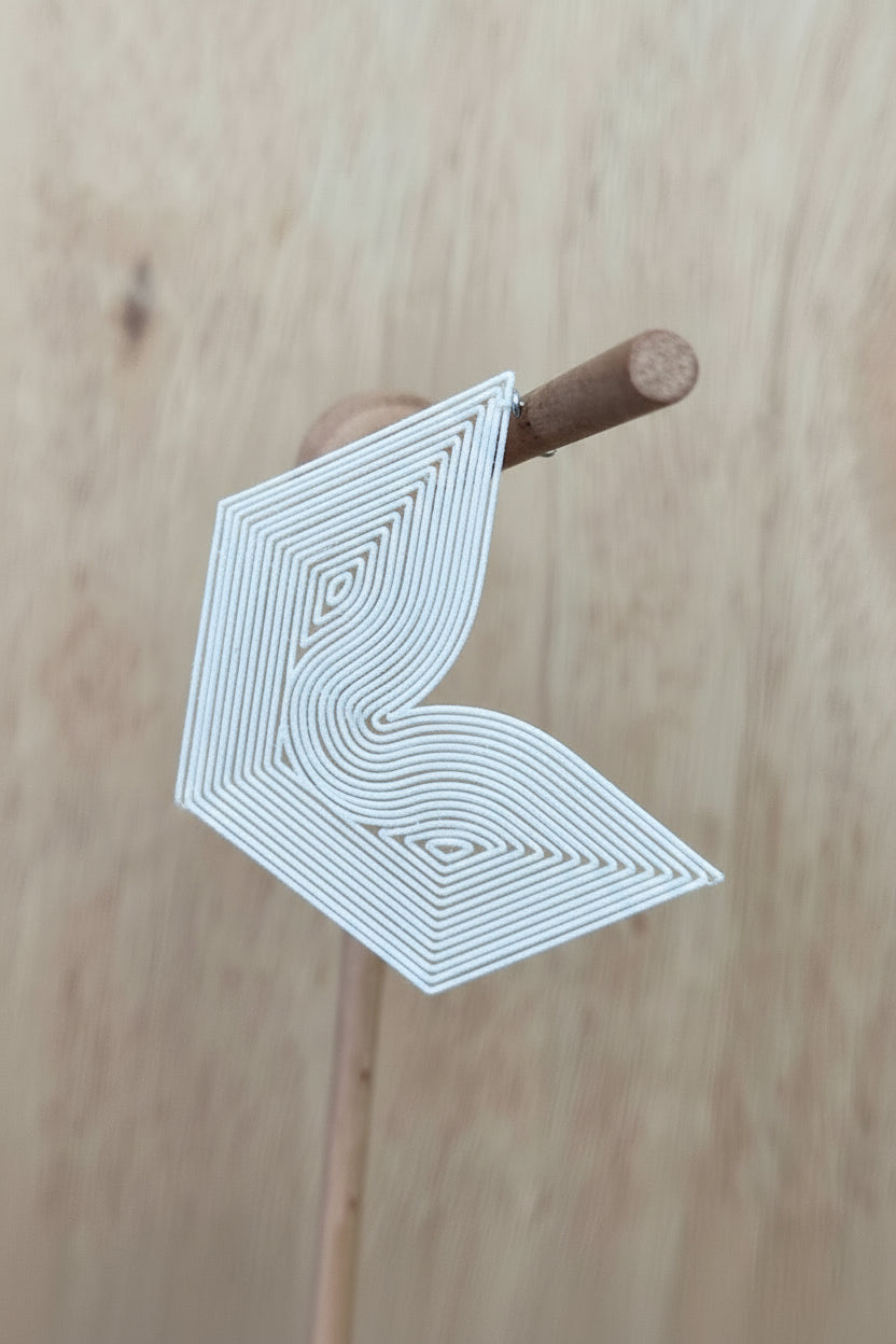 Créoles unique par Miette linéaires Bauhaus