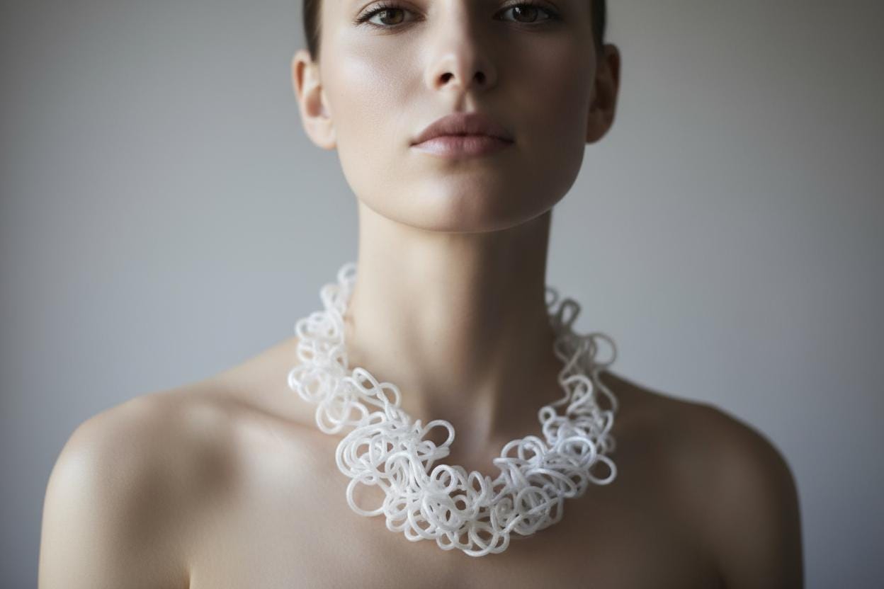 Collier « Réseau » unique - handmade PLA bioplastic necklace - Miette jewelry