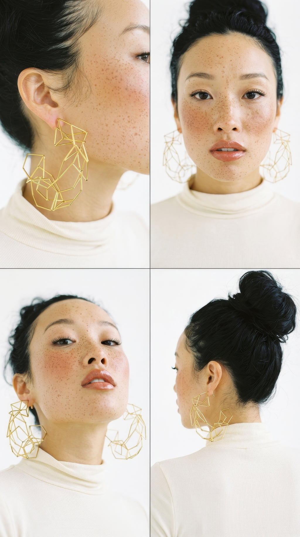 Pendientes fractales geométricos, joyería gruesa de acero inoxidable hecha a mano.