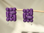 unique earrings violet with precios stones