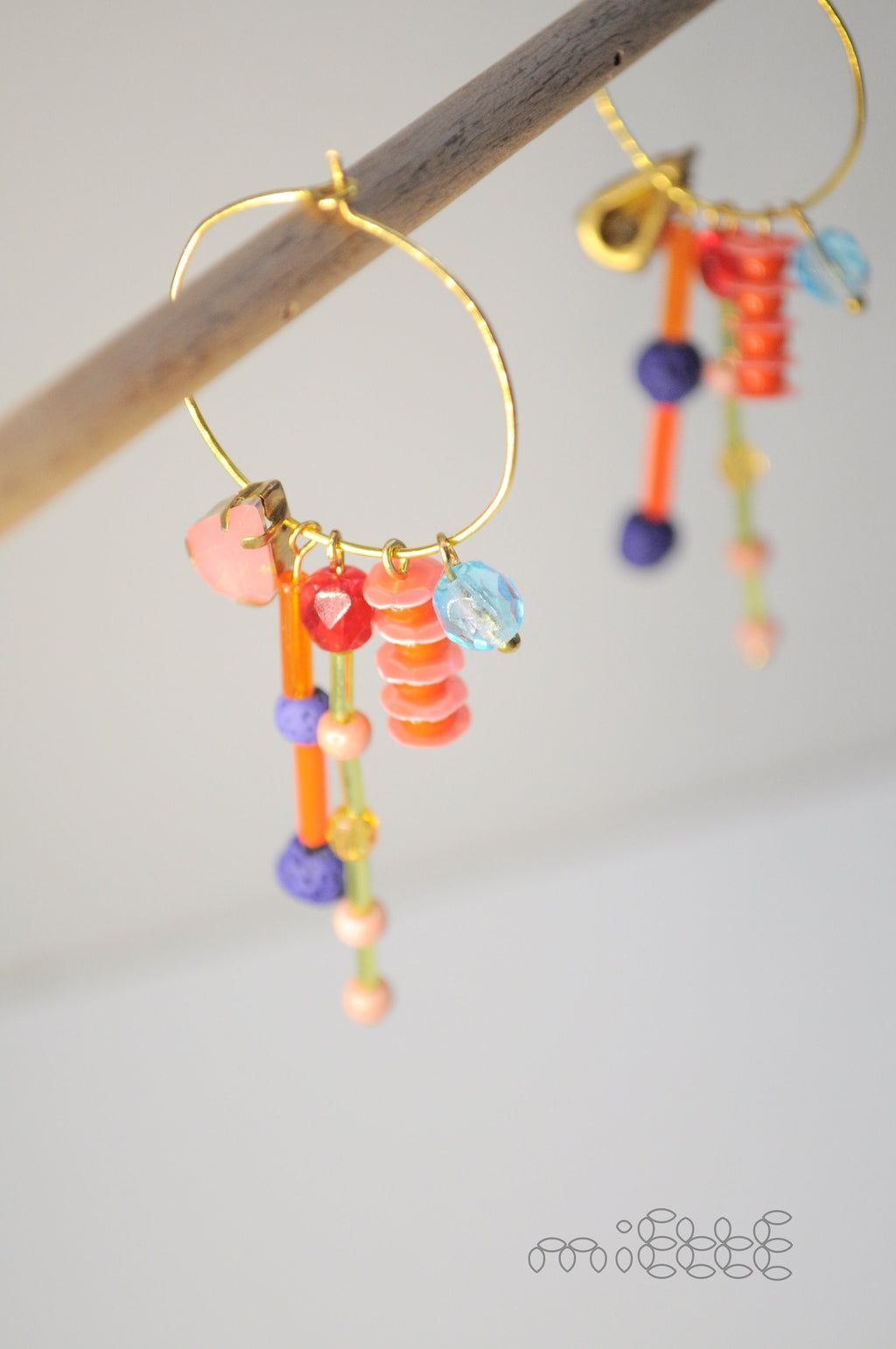 « Les Idées fertiles » - handmade PLA bioplastic earrings - Miette jewelry