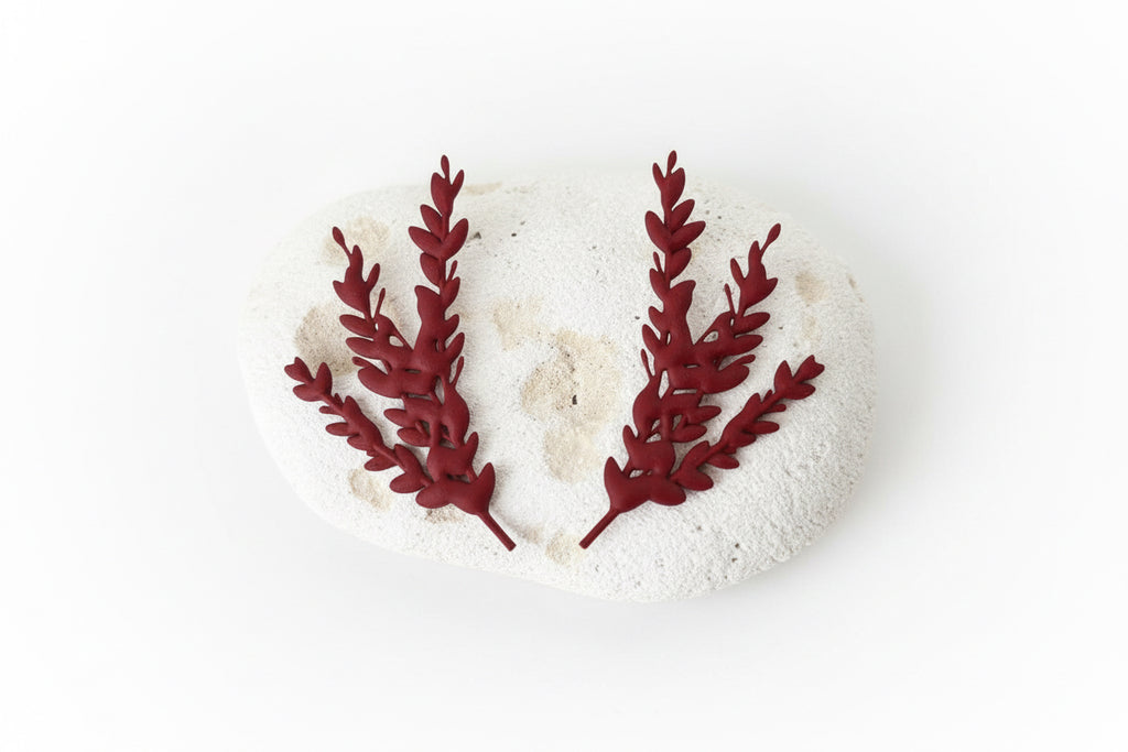 "Laurier" Boucles série Matisse - handmade PLA bioplastic earrings - Miette jewelry